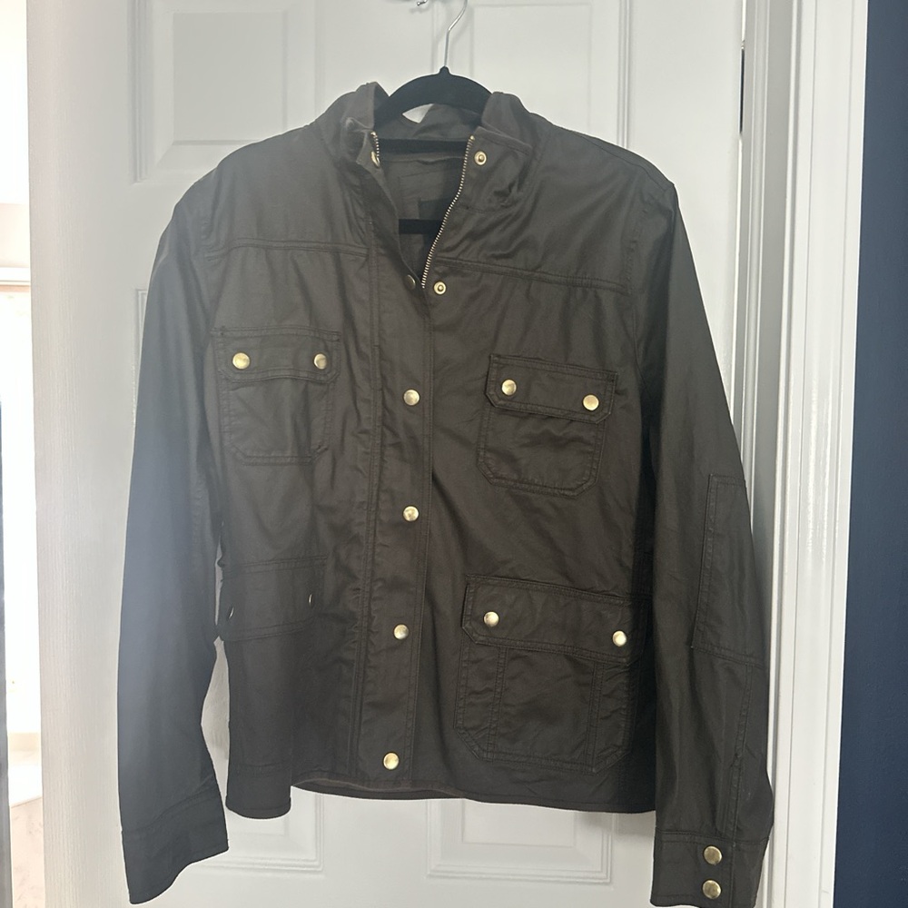 Women’s J.Crew Field Barn Jacket, Green, Waxed